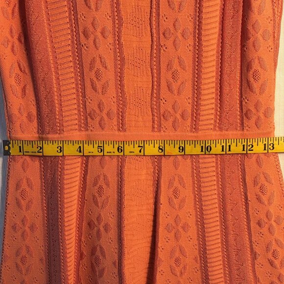 Etcetera XS Orange Knit Sleeveless Dress With Fit & Flare Design - Picture 11 of 11